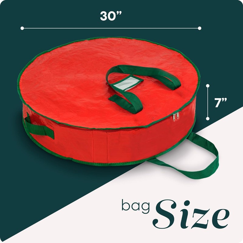 Christmas Wreath Storage Bag - Made from Heavy-Duty Tarp Material