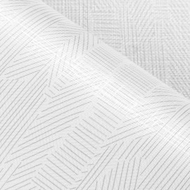 FunStick 40CMx6M Minimalist Grey White Peel and Stick Wallpaper Textured Grass Cloth Wall Paper Peel & Stick Modern Bathroom Wall Covering Waterproof Texture Grey and White Geometric Contact Paper