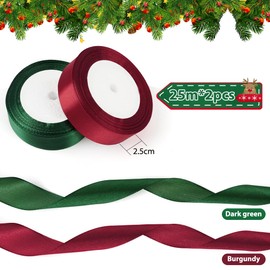 Christmas Ribbon Red Green Satin Ribbon Gift Ribbon