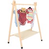 Queekay Kids Clothing Rack, Pine Wooden Clothes Organizer with Storage