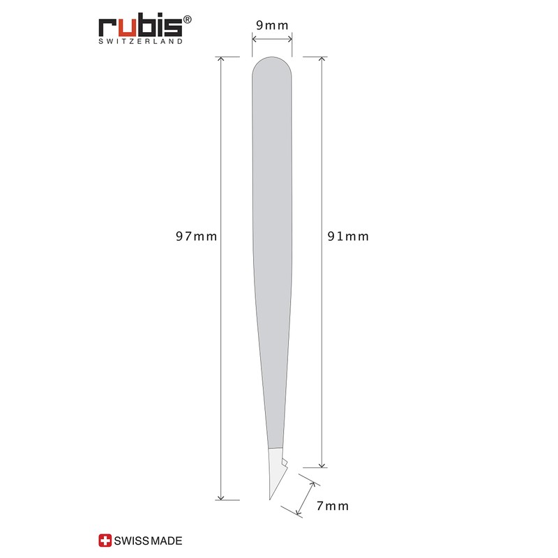 Rubis Tweezers Evolution 2in1 - Pointed Slant Tweezers - Sharp