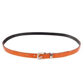 Zac's Alter Ego 13mm Glossy Skinny Pencil Belt with Silver Buckle