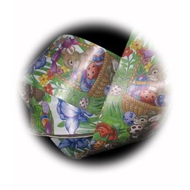 The New 5 Yards Easter Bunny Easter Basket Easter Eggs Gift Waterproof Acetate Ribbon 2 Perfect for Crafting, Gift Wrapping, and Decorating Ribb1w00327