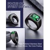 Bandmax Mens Stainless Steel Black Rings Size 13 Emerald Ring