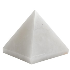 Snow Quartz Pyramid Crystal Healing Stones - 2" Great Pyramid Figurine of Natural Stone Pyramid for Meditation, Reiki, Chakra Balancing and Crystal Pyramids Grid