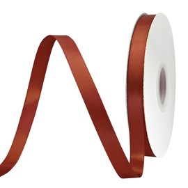 BVIEAKD Rust Satin Ribbon 1/2 inch x 50 Yards Double Faced Solid Color Ribbon for Crafts Weddings Bow Making & More