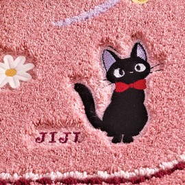 Senko 12766 Kiki's Delivery Service Hana Po Toilet Mat, Approx. 31.5 x 23.6 inches (80 x 60 cm), Pink, Character Jiji Cat Ghibli