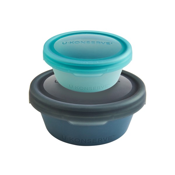 U Konserve Platinum Silicone Nested Duo Food Storage Bento Box
