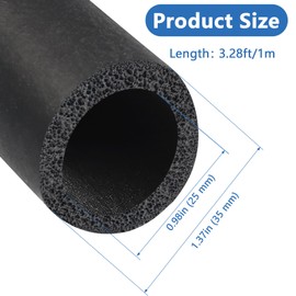 Storystore Pipe Insulation Foam Tube, 1" ID x3/16 TK-3.3 Ft Foam Pipe Insulation Freeze Protection Heat Preservation Foam Tube Foam Grip Tubing for Guitar Rack, Utensils and Roof Rack