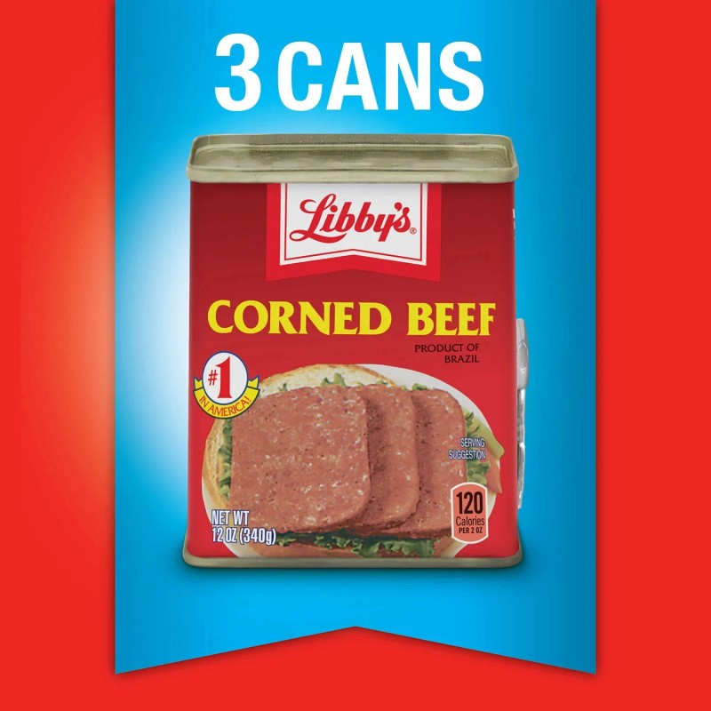 Libby's Corned Beef 12 oz (3 Cans) Premium Quality Canned
