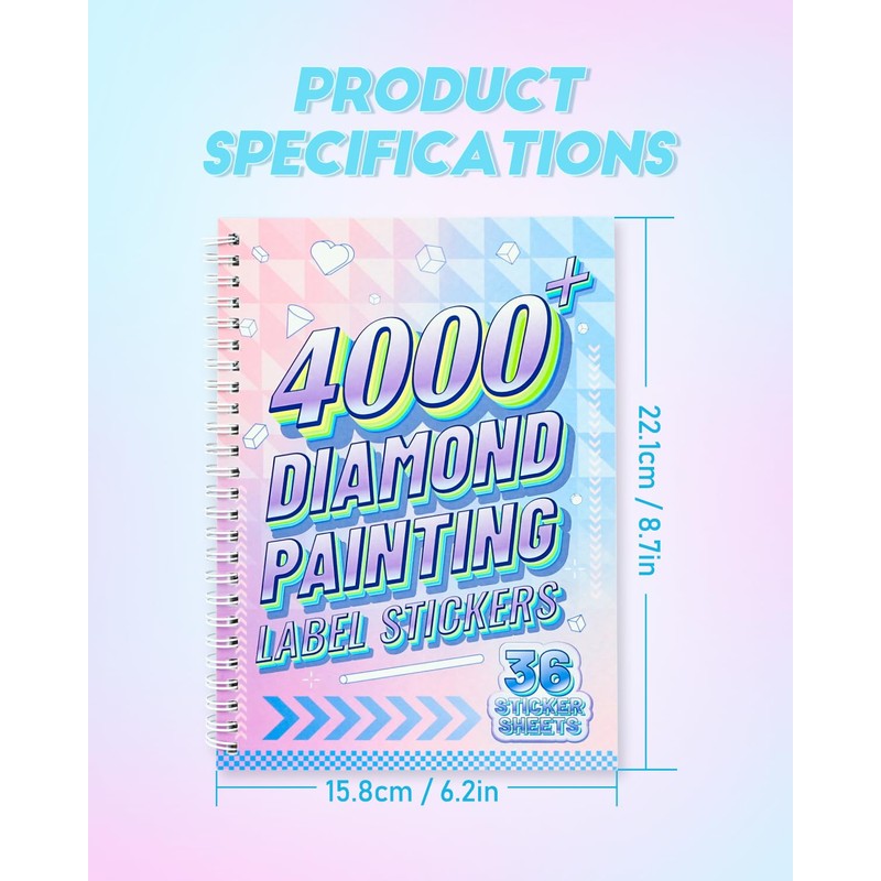 4000+ Diamond Art Stickers ＆ Labels – 36 Sheets Diamond