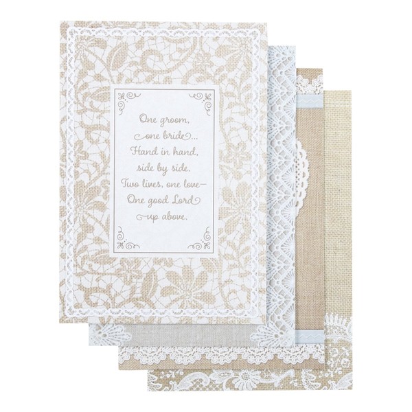 Wedding Shower - Inspirational Boxed Cards - Burlap and Lace