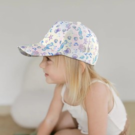 Initlove Girls Boys Baseball Cap Kids Adjustable Sun Hat Cartoon Toddler Cap for Ages 2-5Y Seahorse Purple