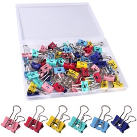 Ufmarine 60 Pcs Small Binder Clips 3/4 Inch, Small Paper Clips for Office, Cute Binder Clips with Smiling Hollow