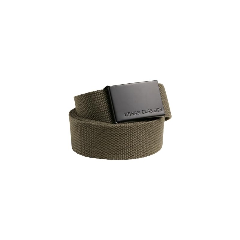 Urban Classics Canvas Belt, Olive/Black, One Size