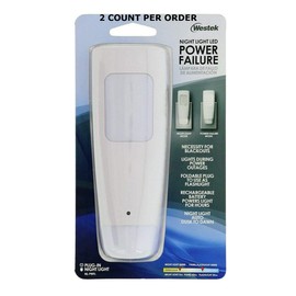 LED Power Failure Light, Flashlight and Night Light By Westek - A Safety Must-Have for Blackouts / Power Outages - Ideal for Use At Home, Be Prepared - Battery Back-Up, No Need To Recharge, Pack of 2