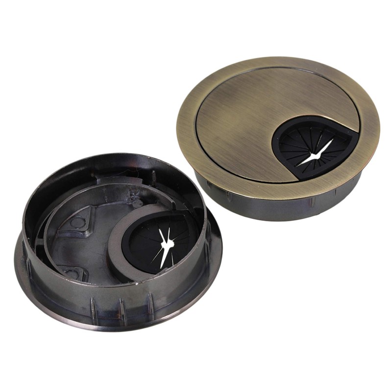 Mxfans 2PCS 50mm Bronze Computer Cable Grommet Desk Tidy Outlet