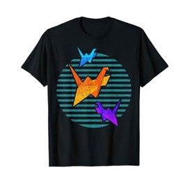 Japanese folding art colourful paper crane origami T-Shirt