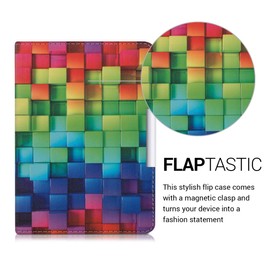 kwmobile Case for Tolino Vision 1/2 / 3/4 HD - Book Style PU Leather Protective e-Reader Cover Folio Case - Multicolor/Green/Blue