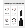 BIGTHUMB 3 Pcs Black Jumbo Permanent Markers: 15mm Wide Tip