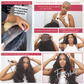 Twigoal Body Wave Lace Front Wigs Human Hair HD Lace Frontal Glueless Human Hair Wig for Women Pre Plucked（28inch）