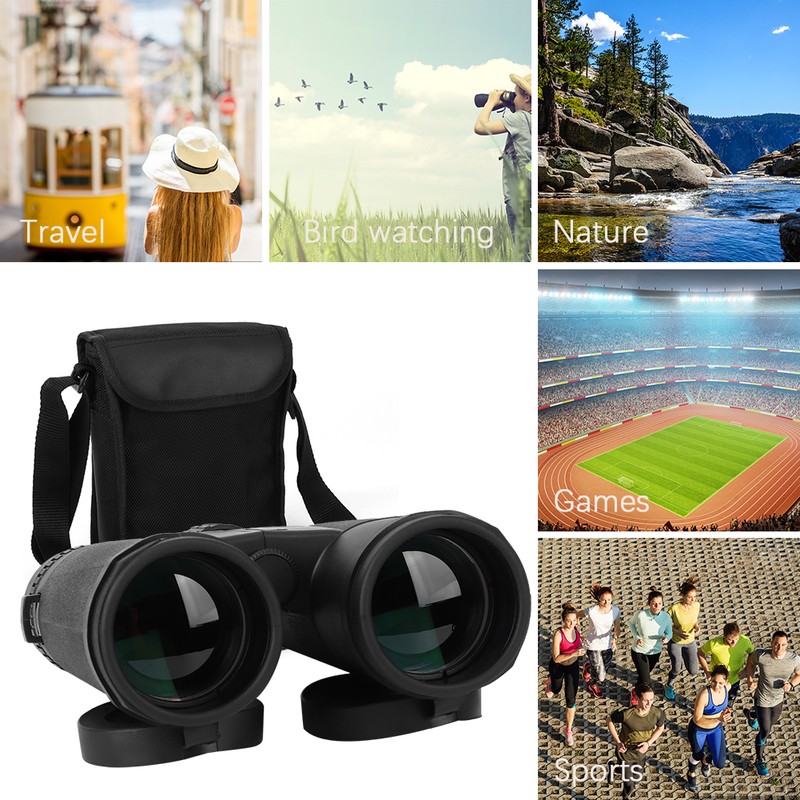 10X42 Binoculars BAK4 Portable Telescope with Universal Cilp for Outdoor