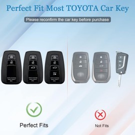 OFF WE GO for Toyota Key Fob Cover with Keychain, Soft TPU Protection Key Case fits 2018-2022 Camry RAV4 Highlander Avalon C-HR Prius Corolla GT86 Smart Key Case Holder, Silver Pink