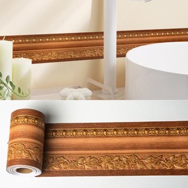 A-b-cil Wood Grain Embossed Masking Tape, Wallpaper Seal, Wood Grain, 3D Trim Border, Interior Seal, Removable, Wood Grain, Embossed, 3D Unevenness, Remake Sheet, Kitchen Seal, Nordic, Waterproof, Repairing, Wallpaper, Wall Sticker, Flower, Toilet, Lavat