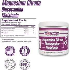 Citrato de magnesio puro RestFree - con glucosamina y melatonina                                                                                      