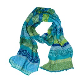 Invero, Pattern Scarf Flora, 100% Cotton (KBA), Caribbean