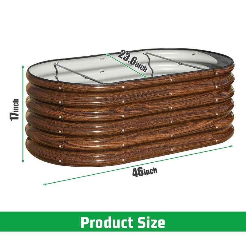 SnugNiture 4x2x1.5ft Raised Garden Bed Outdoor, 17" Tall Galvanized Metal