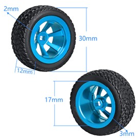 AllinRC 1/28 RC Drift Car Tires and Wheels Pre-glued Compatible with WLtoys K969 K989 P929 Kyosho Mini-Z Mini-Q (Blue)