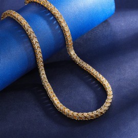 Gemsme 6mm Cuban Bracelet, Hip Hop Heavy 18k Yellow Gold d Plated Full Iced Out Miami Cuban Link Chain Bracelet 6MM (22)