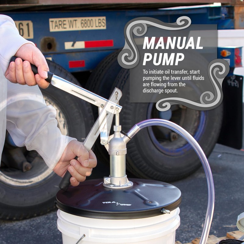 TERA PUMP 5 Gal Oil Pump, Lever-Action Bucket Pump with