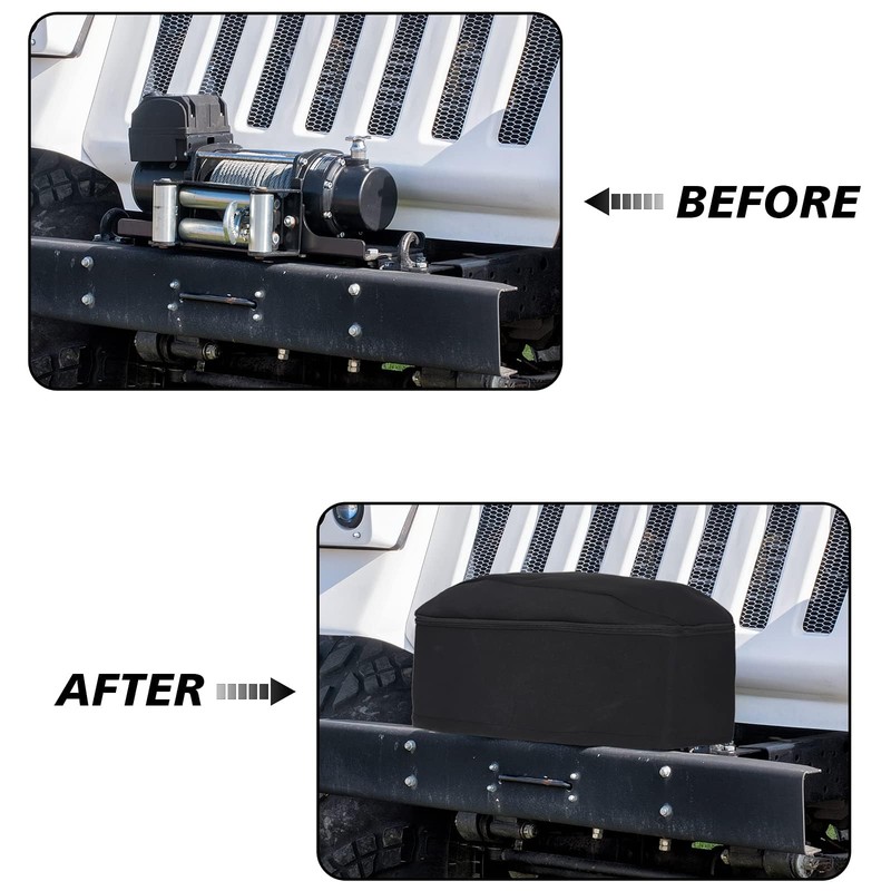 Winch Cover,Heavy Duty UV-resistant Waterproof Winch Protective Cover with Drawstring,Indoor/Outdoor