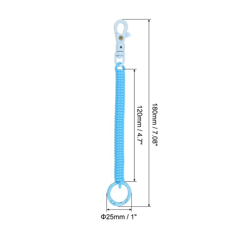 [PATIKIL] Elastic Coil Spring Keychains, Set of 4 Anti-lost Keychain