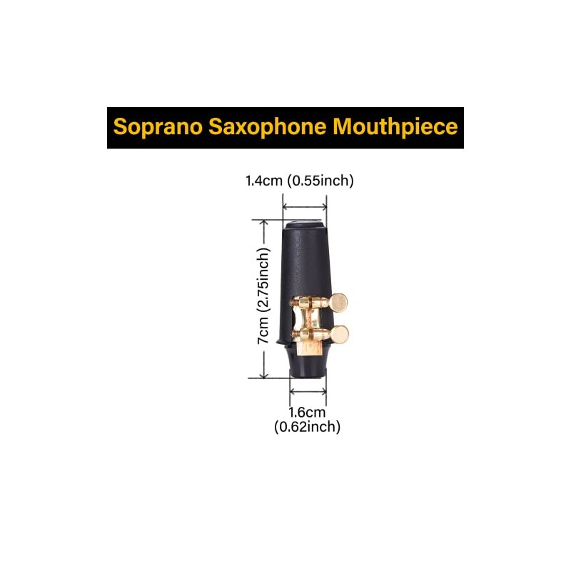 Balee 5C Soprano Saxophone Mouthpiece with Clamp, A Reed and