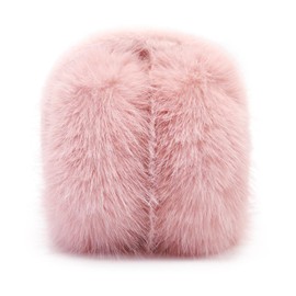 WATAME Faux Fur Ear Muffs Winter Women Girls Cute Earmuffs Fluffy Ear Warmers Soft Foldable Ear Muffs Outdoor (Light Pink)