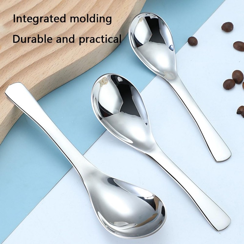 6 PCS Soup Spoons,410 Stainless Steel Soup Spoon for Home