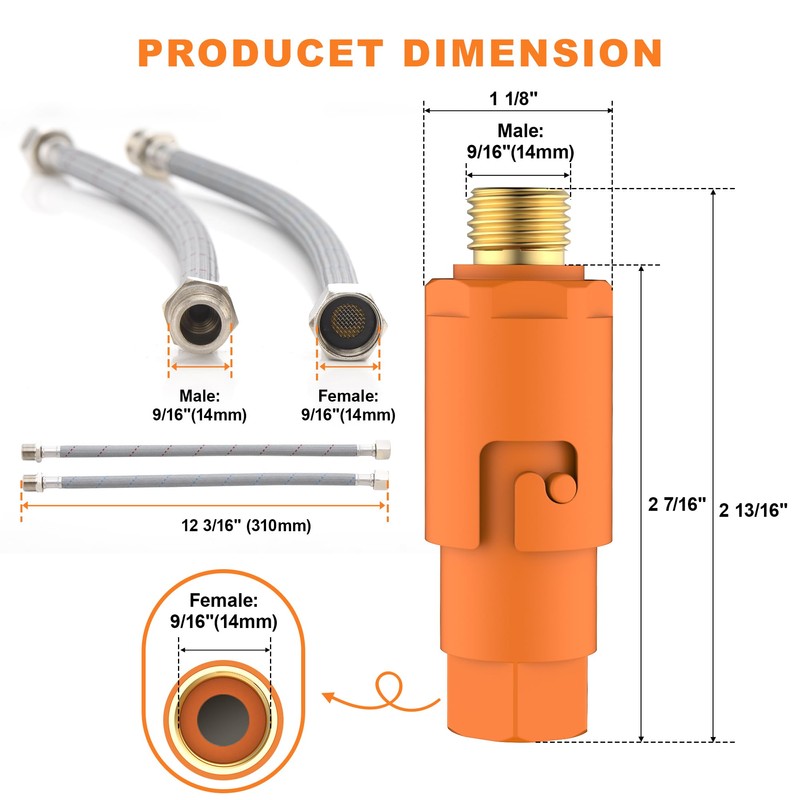 TIORIY 2 Pack Sediment Water Filter G 3/8 (9/16") with