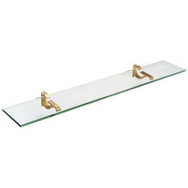 Spancraft Glass M-12x14-Brushed Bronze Monarch Glass Shelf, Brushed Bronze, 12" x 14"