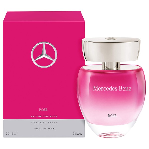 Mercedes-Benz - Rose - Professional Fragrance For Women - Elegant And Irresistible - Romantic And Stylish - Naturally Infused And Crafted - Sweet, Fresh And Young - Eau De Toilette - 3 Oz