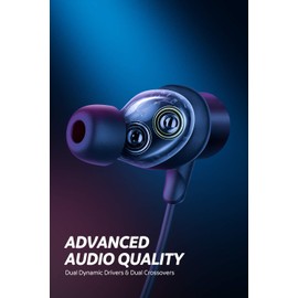 SoundPEATS Force Pro Audifonos Bluetooth5.2 Drivers Dinámicos Duales cVc8.0 Banda para el Cuello con Crossover Audio aptX HD Sonido Estéreo con Filtro de Cruce Micrófono Incorporado Total 22 Horas