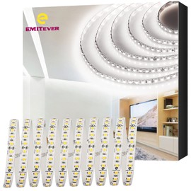 EMITEVER LED Strip Lights Cool White, 5000K 24V LED Tape Light 25ft UL Listed, Ra 95+, IP30, 2.9W/ft, 240+Lumens/ft, 900LEDS/Spool,UL Listed 5 Year Warranty (Power Supply Sold Separately)