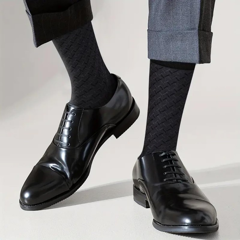YUEDGE Men's Business Socks, Bamboo Charcoal, Bamboo Fiber, Breathable, Sweat