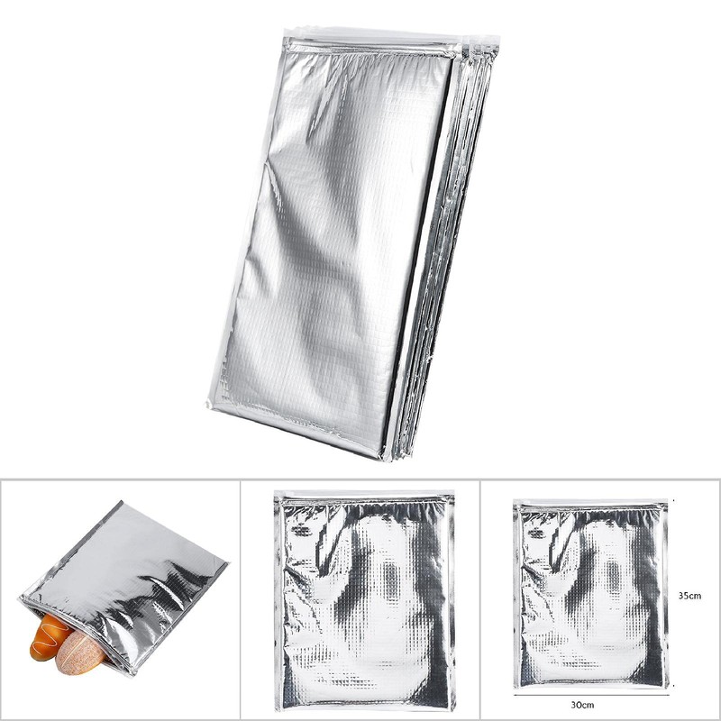 Haosie 5PCS Aluminum Foil Insulated Bag, Thermal Cooler Bag, Food