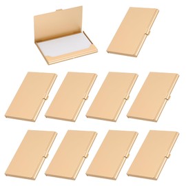 PATIKIL Business Card Holder, 10Pcs Aluminum Metal Card Case Professional Pocket Card Holder for Name Card Credit Card, Golden
