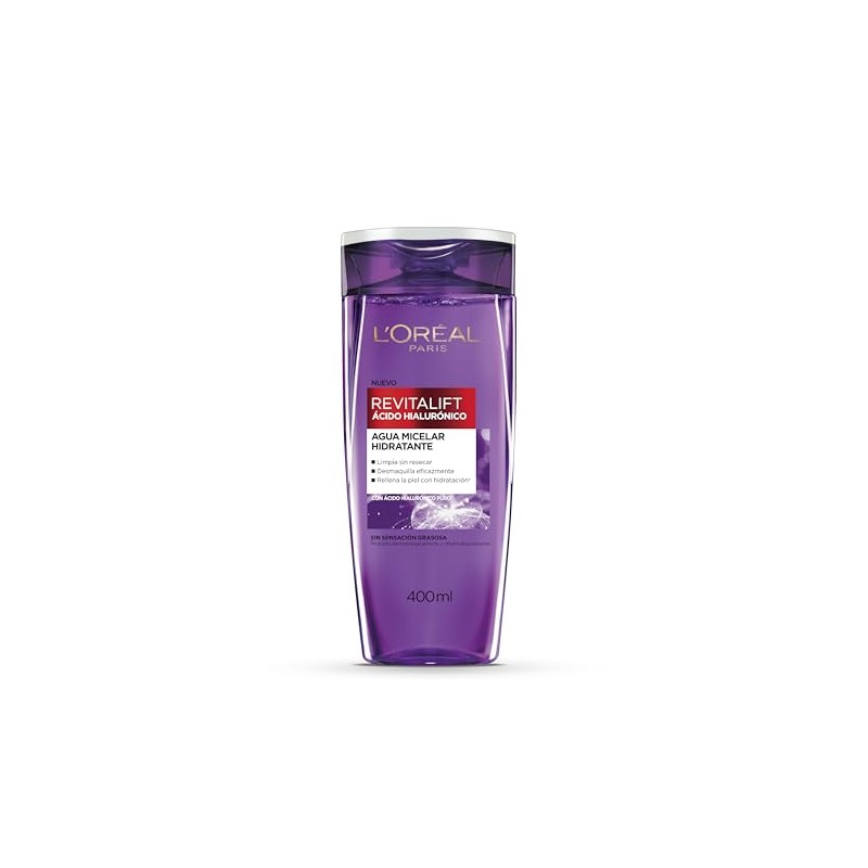 L'Oreal Paris, Agua Micelar Revitalift Ácido Hialurónico, 200Ml