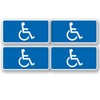 4 x Disabled Blue Mobility Badge Car Bus Sticker Campervan