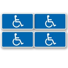 4 x Disabled Blue Mobility Badge Car Bus Sticker Campervan Caravan Decal 4440 Static